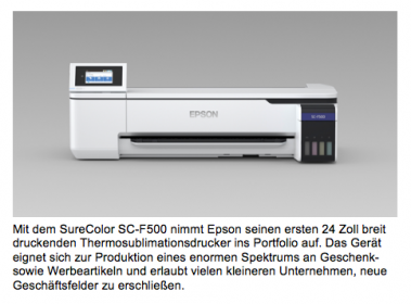 SureColor SC-F500 – 24-Zoll Thermosublimationsdrucker von Epson